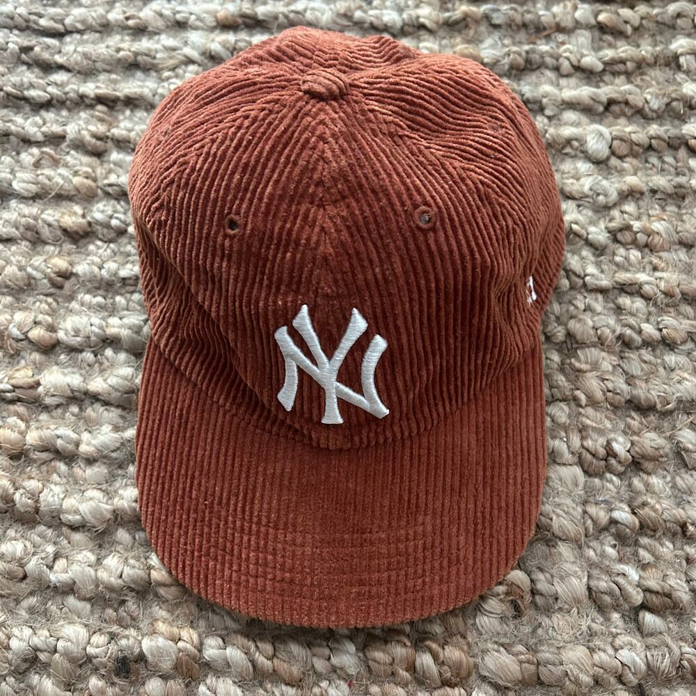 47 Brand NY Yankees Corduroy Adjustable Hat Brown MLB Baseball Cap OSFA EUC